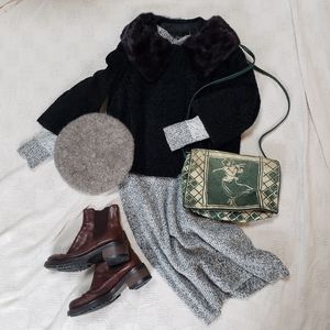 CCO LAST CHANCE VTG FUR COAT 3/4 sleeve by John Wanamaker curly lamb mink fur